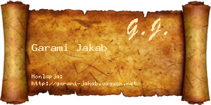 Garami Jakab névjegykártya